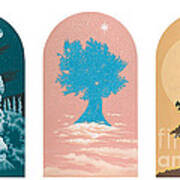 Tree Triptych For Rivera Funeral Home 220 Art Print