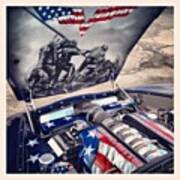 Tribute #corvette To All Veterans #usa Art Print