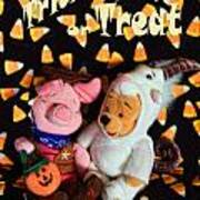 Trick Or Treat With Pooh Art Print