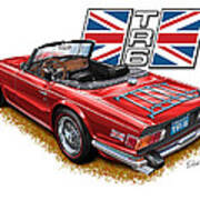 Triumph Tr-6 Red Wire Wheels Art Print