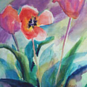 Tulips With Lavender Art Print