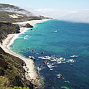 Turquoise Blue Ocean, Big Sur Art Print