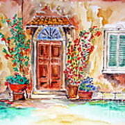 Tuscan Villa Door Water Color Art Print