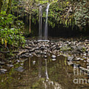 Twin Falls Reflection - The Beautiful Falls Along The Road To Hana In Maui Art Print