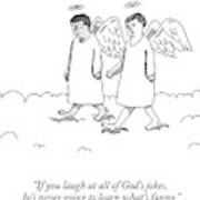 Two Angels Speak Walking In Heaven Art Print