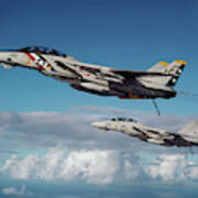 Two F-14a Tomcats During Operations Art Print