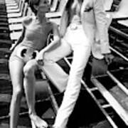 Two Models Wearing 1970s Style Clothing Art Print