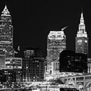 Ultra Rez Cleveland Black And White Art Print