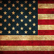 United States American Usa Flag Vintage Distressed Finish On Worn Canvas Art Print