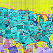 United States Map Collage Painting By Bekim M