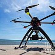 Unmanned Aerial Vehicle On Beach Art Print