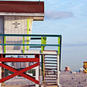 Usa, Florida, Miami Beach, Lifeguard Hut Art Print