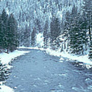 Usa, Montana, Gallatin River, Winter Art Print