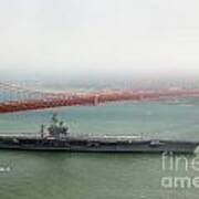 Uss Nimitz Cvn-68 Golden Gate Bridge Art Print
