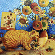 Van Gogh's Bad Cat Art Print