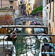 Venice Canal Boats Art Print
