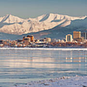 View Of Anchorage Skyline Chugach Art Print
