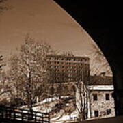 View Of Hotel Bethlehem From Colonial Industrial Quarter - Sepia Art Print