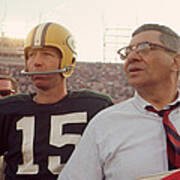 Vince Lombardi With Bart Starr Art Print