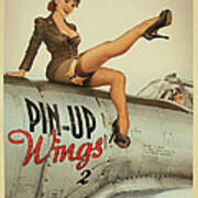 Vintage 1940's Pin Up Girl Art Print