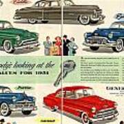 Vintage 1951 Advert General Motors Car Gm Art Print