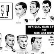 Vintage Barber Haircut Poster Art Print