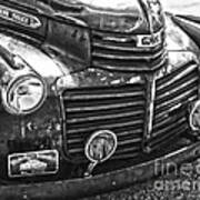 Vintage Gm Truck Frontal Bw Art Print
