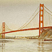 Vintage Golden Gate Bridge Art Print