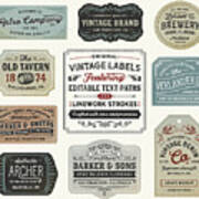 Vintage Labels And Signs Art Print