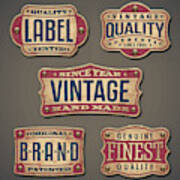 Vintage Labels Art Print