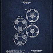 Vintage Soccer Ball Patent Drawing From 1964 Art Print
