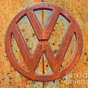 Vintage Volkswagen Bus Logo Art Print