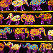 Violet Elephants Art Print