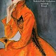 Vogue Cover Featuring A Woman In An Orange Coat Art Print