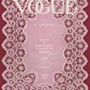 Vogue Cover Featuring Pink Lace Art Print