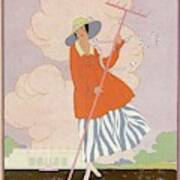 Vogue Cover Illustration Of Woman Holding Rake Art Print