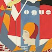 Vogue Cover Illustration Of Woman Waving Art Print