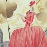 Vogue Magazine Cover Featuring A Woman In A Pink Art Print