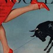 Vogue Magazine Cover Featuring A Woman Running Art Print