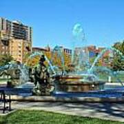 Jc Nichols Memorial Fountain In Royal Blue #3 Art Print