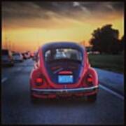 #vw #beetle #volkswagen #bug #car Art Print