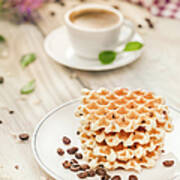 Waffles With Coffee Art Print