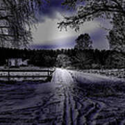 #walk-way In A Pinhole Presentation Over Dyarna A #winter #day Near City Enkoping Sweden January 201 Art Print