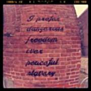 #wall #brick #text #writing #words Art Print