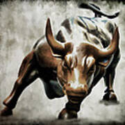Wall Street Bull Ii Art Print