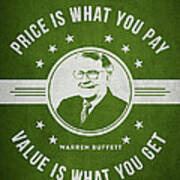 Warren Buffet - Green Art Print