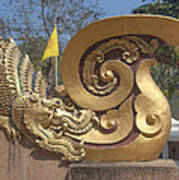 Wat Chedi Liem Phra Ubosot Makara And Stylized Naga Dthcm0838 Art Print