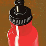 Water Bottle Illustration Art Print