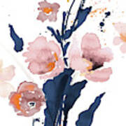 Watercolor Pink Poppies I Art Print