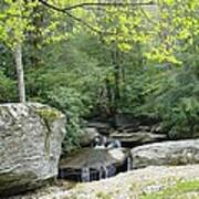 Waterfall Over Boulders Art Print